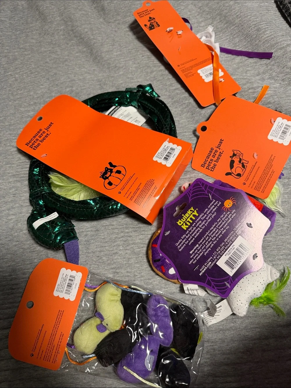 Boots & Barkley Halloween Plush Cat Toys, tunnel, catnip mice